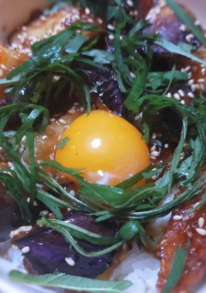 ナスとちくわの甘辛丼-レシピのメイン写真
