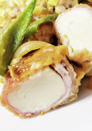 コロコロ豆腐巻き♪ハムと豚肉ダブル巻き-レシピのメイン写真