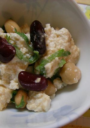 お豆のくずし豆腐胡麻ダレ和え-レシピのメイン写真