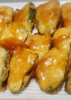 ピーマンのエソのツミレ詰め揚げ-レシピのメイン写真