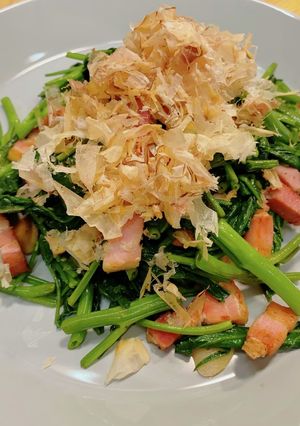空芯菜とベーコンの宗田だし炒め-レシピのメイン写真