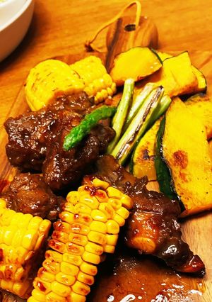 スペアリブ☆漬けて焼くだけ&焼き野菜♪-レシピのメイン写真