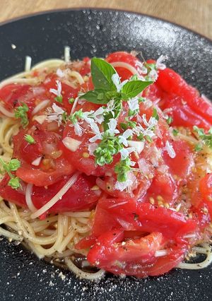 完熟トマトの冷製パスタ-レシピのメイン写真