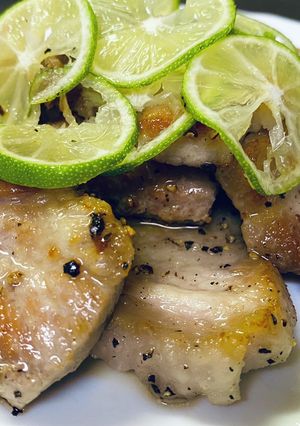 豚の旨味!すだちで食べる・塩豚バラ-レシピのメイン写真
