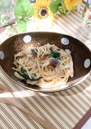 炊飯器でカニカマときのこの和風パスタ-レシピのメイン写真