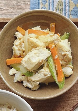 余り野菜で簡単！炒り豆腐-レシピのメイン写真