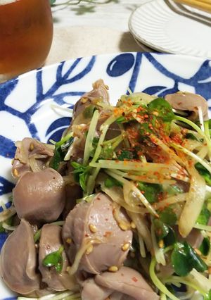 かいわれと砂肝のポン酢和え-レシピのメイン写真