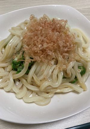 刻みオクラとかつお節の冷やしうどん-レシピのメイン写真