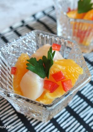 帆立とオレンジの三五八カルパッチョサラダ-レシピのメイン写真