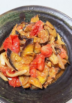 ナスとトマトの甘味噌炒め-レシピのメイン写真
