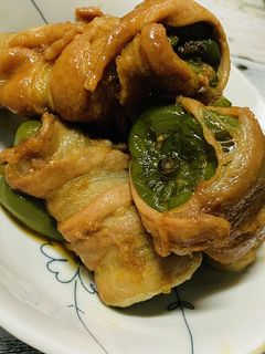 ピーマン丸ごと肉巻き煮 #ピーマン料理-レシピのメイン写真