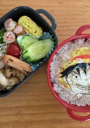ONE PIECE ルフィ♡キャラ弁-レシピのメイン写真