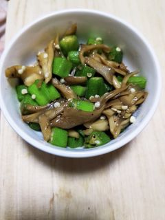 【超簡単】オクラと舞茸のバター炒め-レシピのメイン写真