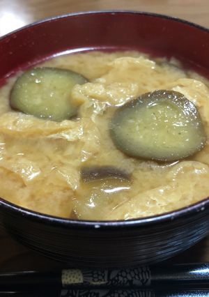 なすと油揚げの味噌汁-レシピのメイン写真