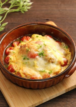 簡単イタリアン！トマトのバジルチーズ焼き-レシピのメイン写真