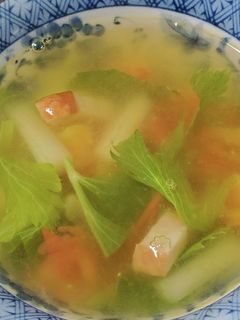 超簡単!セロリとベーコンとトマトのスープ-レシピのメイン写真