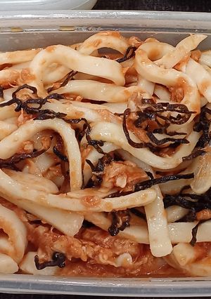トマト🍅ジュースツナの塩昆布うどん-レシピのメイン写真