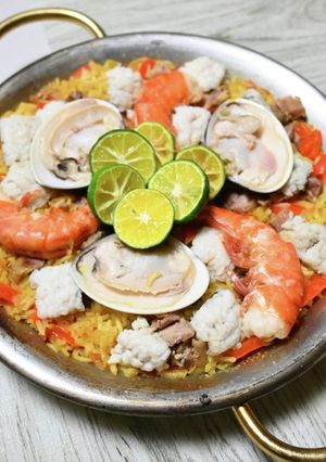 夏の魚介のパエリア-レシピのメイン写真