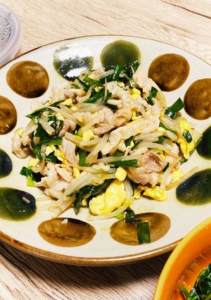 もやしでカサ増し豚ニラ卵炒め-レシピのメイン写真