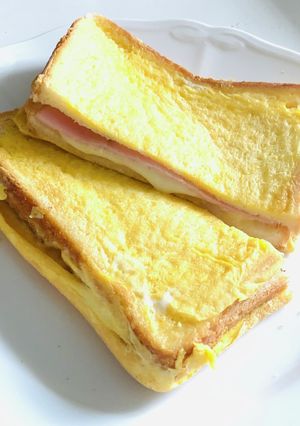 朝食にクロックムッシュ風トースト-レシピのメイン写真