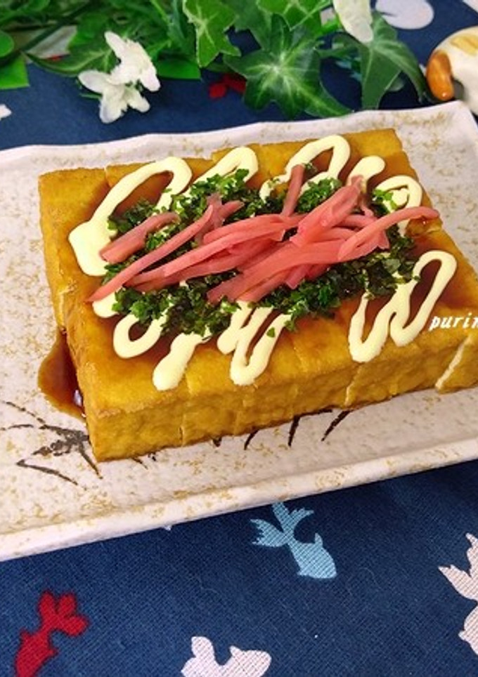トースターで♪厚揚げのお好み焼き風-レシピのメイン写真