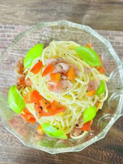 生ハムとトマトの冷製パスタ-レシピのメイン写真