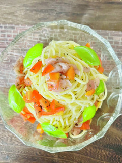 生ハムとトマトの冷製パスタ-レシピのメイン写真