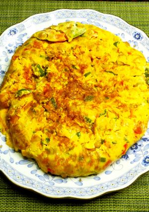 夏野菜とひよこ豆のオープンオムレツ-レシピのメイン写真