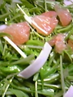 水菜とグレープフルーツのハニーサラダ-レシピのメイン写真