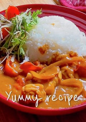 トマトとチキンの夏カレー・レンジ調理-レシピのメイン写真
