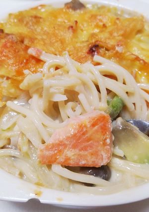 鮭とアボカドのスパゲッティグラタン-レシピのメイン写真