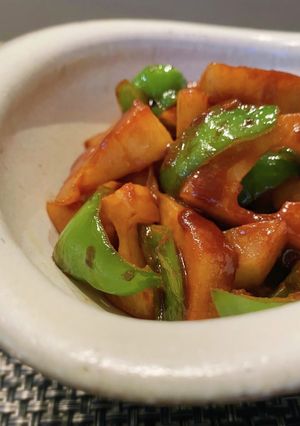 蓮根とピーマンの甜麺醤炒め-レシピのメイン写真