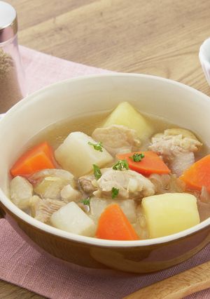 レンジで！鶏肉と根菜のしょうが風味ポトフ-レシピのメイン写真