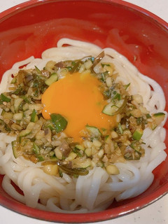 細うどんをレンジで簡単、山形だし玉うどん-レシピのメイン写真