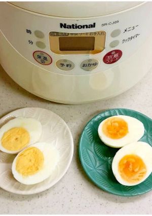 コスト0円!炊飯器で半熟卵と固ゆで卵-レシピのメイン写真