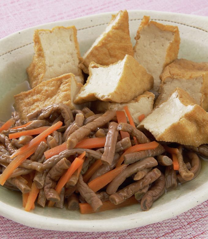 レンジで煮物!ぜんまいと厚揚げの煮物-レシピのメイン写真