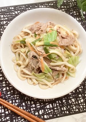 焼かないレンチン焼きうどん-レシピのメイン写真