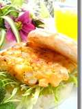 Ｅマフィンで海老とポテトのガレットサンド