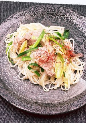 素麺アレンジにんにくオイル素麺チャンプル-レシピのメイン写真
