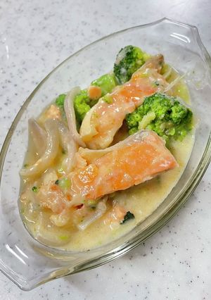 鮭とブロッコリーのクリーム煮風-レシピのメイン写真