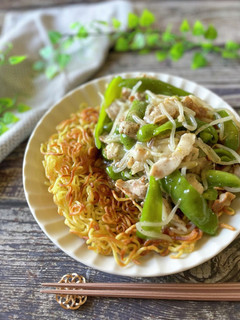 ☆豚バラピーマンの塩あんかけ焼きそば☆-レシピのメイン写真