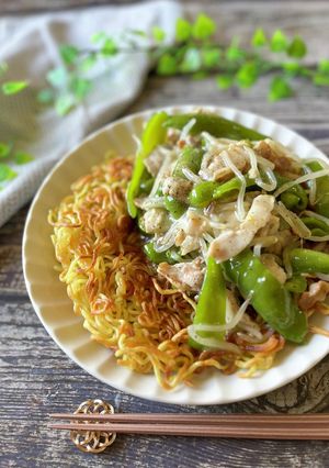 ☆豚バラピーマンの塩あんかけ焼きそば☆-レシピのメイン写真