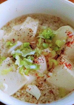 レンジで麻婆豆腐風オートミール！-レシピのメイン写真
