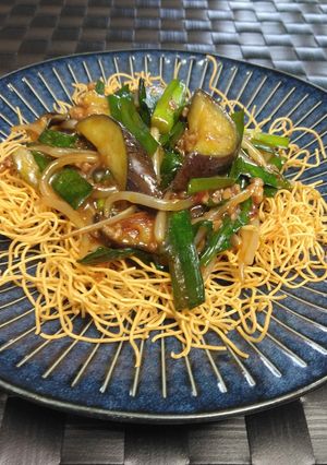 【美人レシピ】麻婆茄子かた焼きそば-レシピのメイン写真