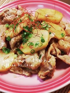 簡単☆豚バラと長芋のポン酢炒め♪-レシピのメイン写真