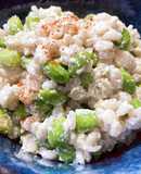 むき枝豆と押し麦のカッテージチーズ和え