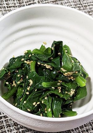 つるむらさきのにんにく塩麹ナムル-レシピのメイン写真