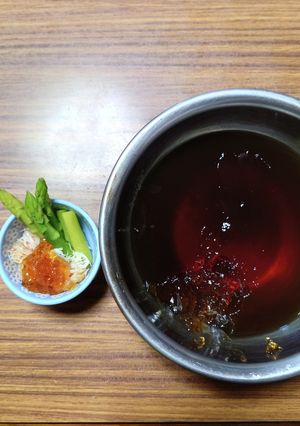 ヨウサマの減塩カニとアスパラの醤油ジュレ-レシピのメイン写真
