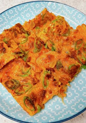 たこ焼き粉で♪キムチとししとうのチヂミ-レシピのメイン写真