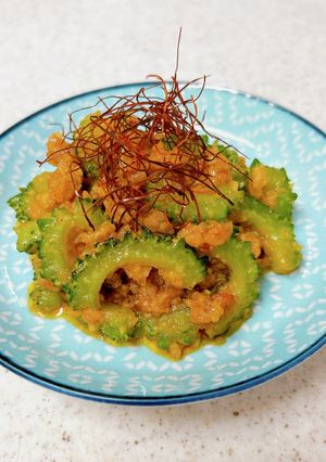 ゴーヤとひき肉のピリ辛味噌炒め-レシピのメイン写真